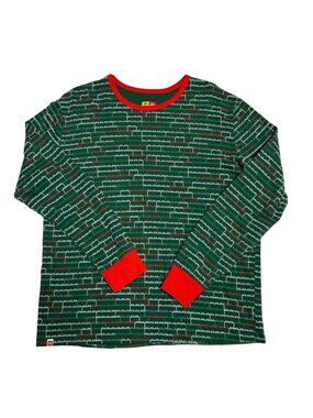 LEGO & Target Green Long-Sleeve Cotton Sleepwear Pajama Lounge Top Mens Large